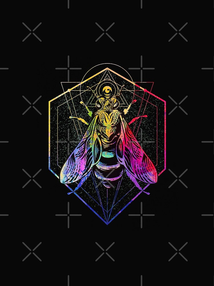 Bee Insect Sacred Geometry Theme Design Save The Bees by NomYen .