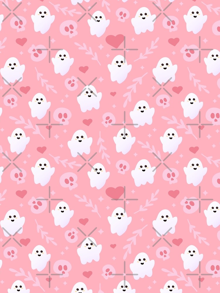 Pinkoween Cute Halloween Ghost & Skull Pattern by smeraldosecrets