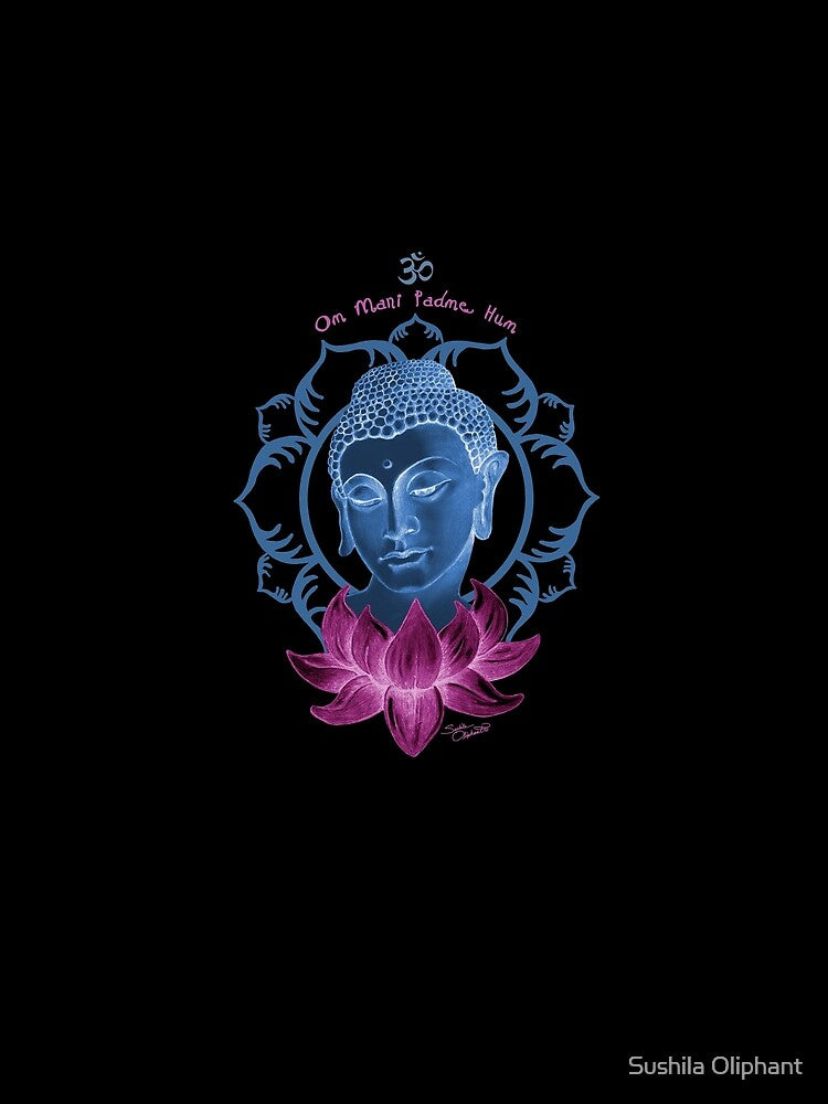Meditating Buddha with Lotus by Sushila Oliphant