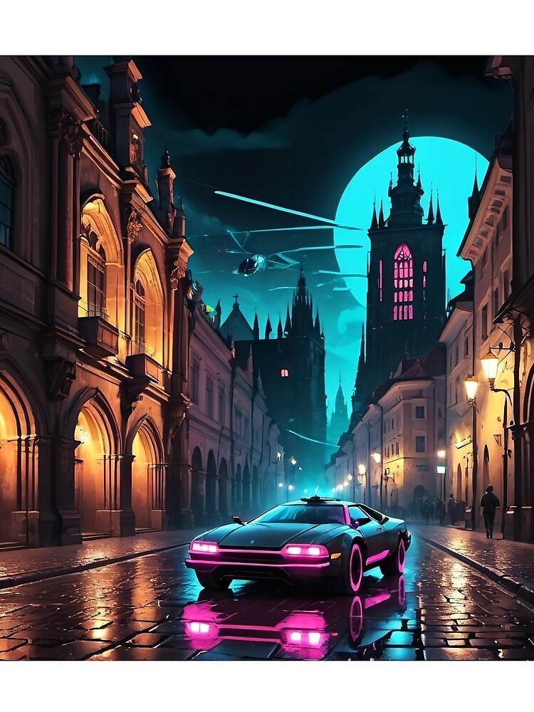 Cyberpunk Krakow – Neon Gothic Future Cityscape by Bartollini