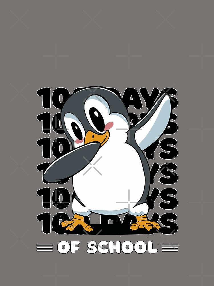 100 Days of school typography featuring a Dabbing Penguin #3 by XYDstore