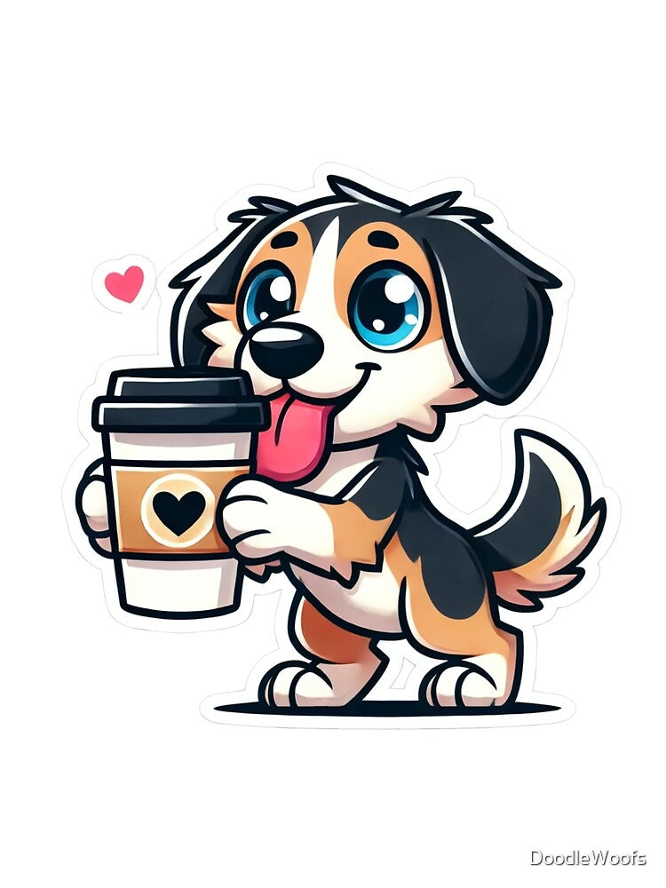 ☕ Drever & Coffee – Cute Dog Lover Design by DoodleWoofs