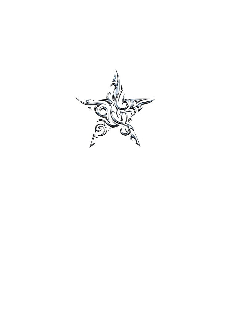 Liquid Chrome Tribal Star by FileFlowStudio