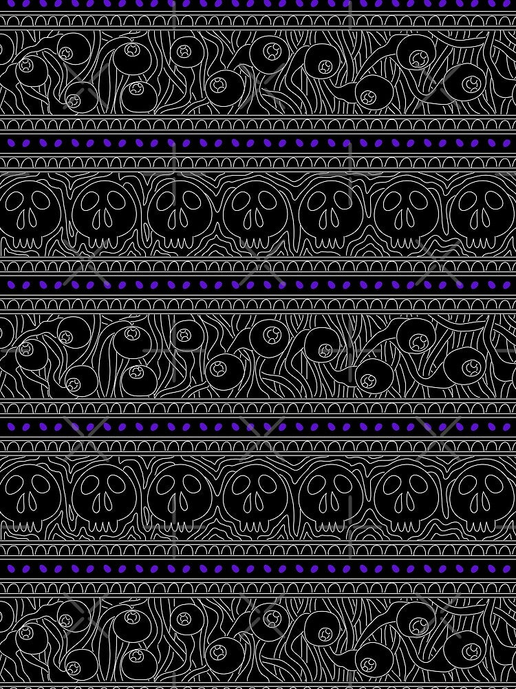 Squiggly Skulls & Eyeballs Purple - Spooky by OddPop