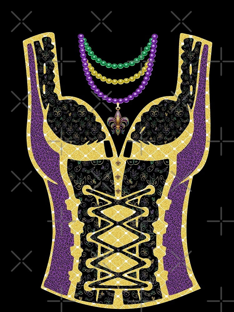 Funny Mardi Gras Outfit Costume Mask Beads For Womens Girl by LumbardaDesigns