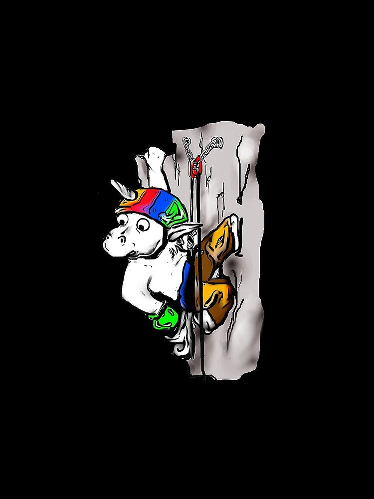 Climbing Unicorn Rock Climbing Climber Mountain Bouldering Funny by Jutisi