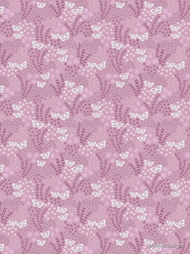 Ditsy Butterfly Floral - purple by jenuinedesigns