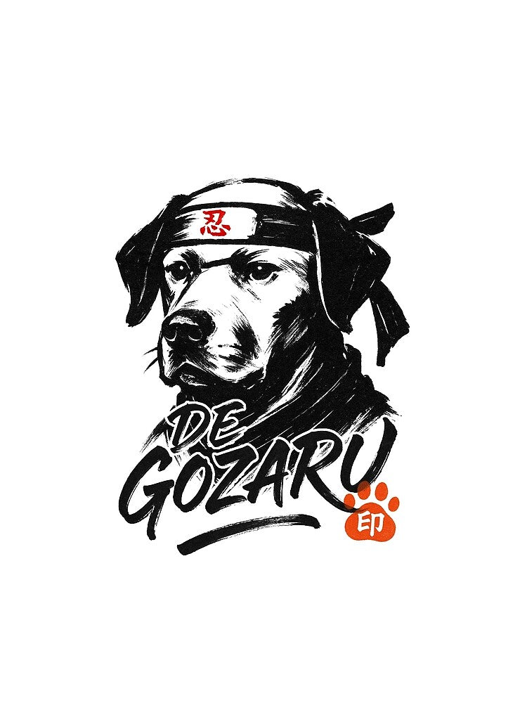 Sumi-e Ninja Labrador Retriever | Japanese Ink Brush Dog | Type B by koyuki-works