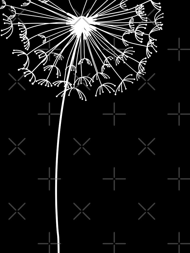 Minimal Botanical Dandelion – Line Art Illustration by alijun