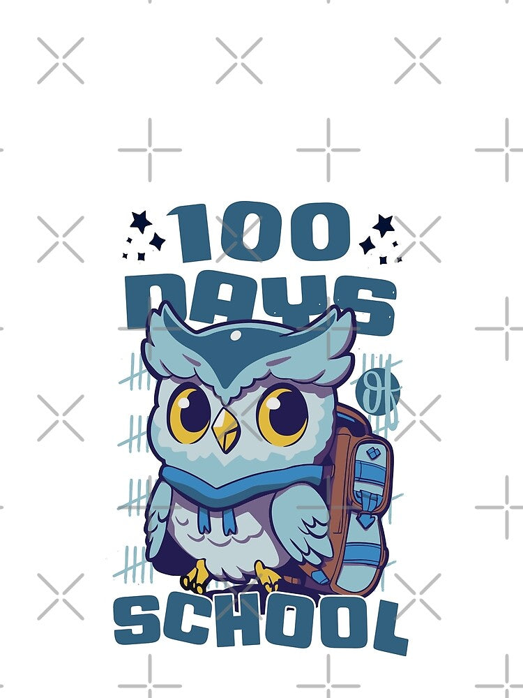 100 Days of school featuring a Cute owl with a bagpack #4 by XYDstore