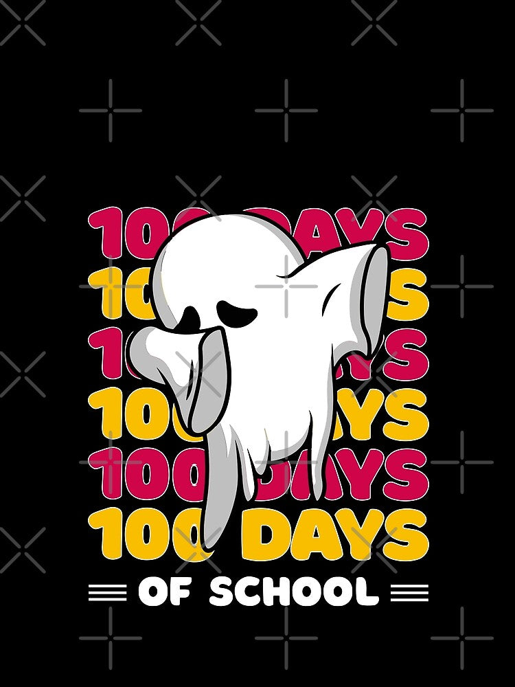 100 Days of school typography featuring a Cute Dabbing ghost #1 by XYDstore
