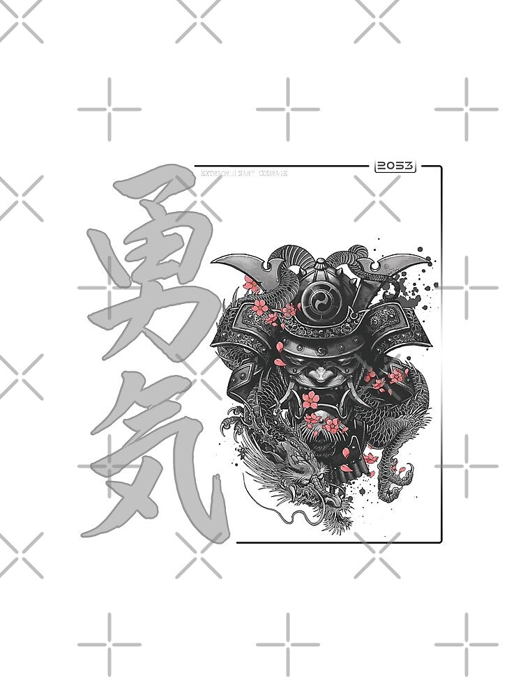 COURAGE Samurai futuristic japanese street design kanji by mabanda