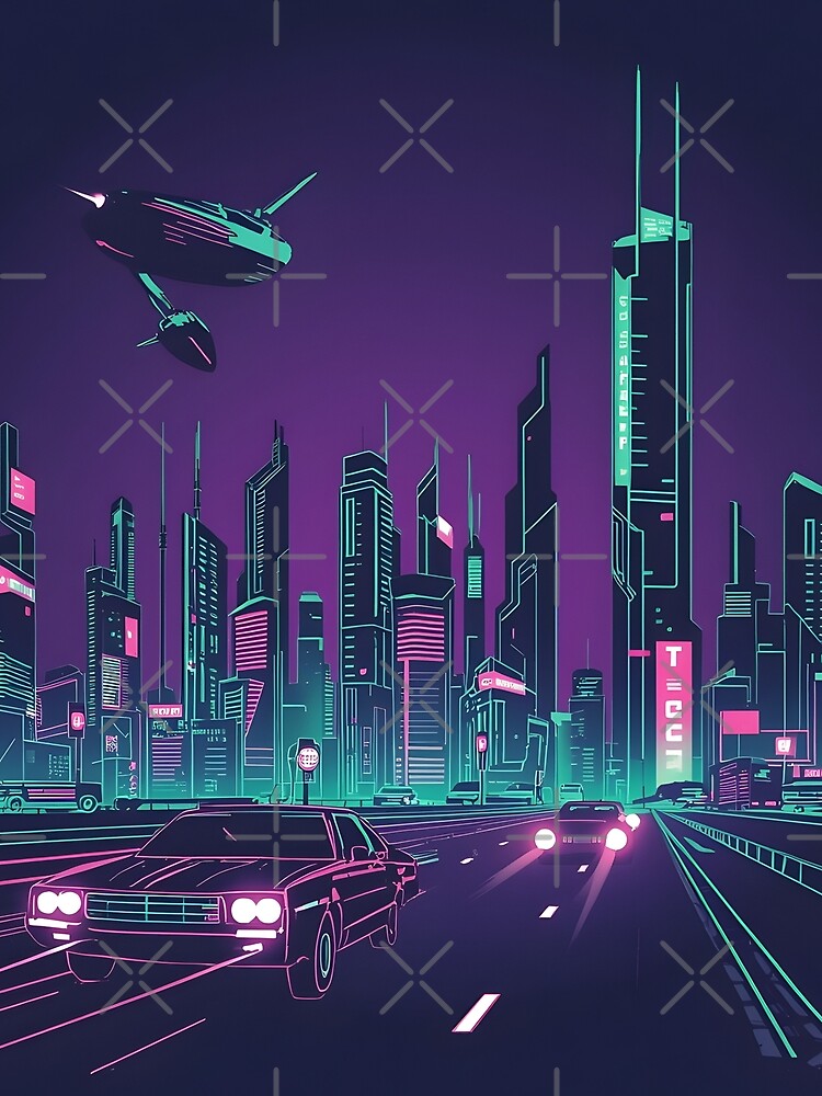 Cyberpunk City Glow by ArtsyWishesShop