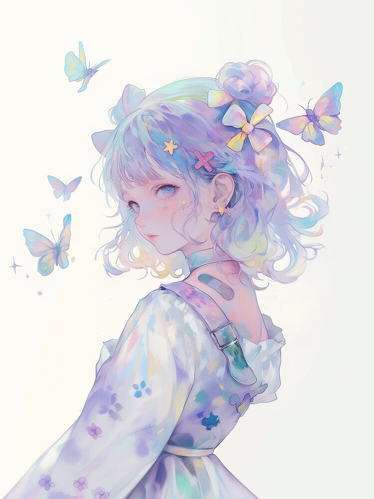 Pastel Butterfly Girl Aesthetic with Soft Dreamy Vibes by Kawai Anime Shop