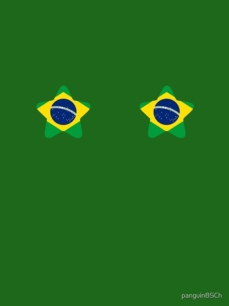 Brazil Flag Star Aesthetic Y2K Streetwear Graphic by panguin8SCh