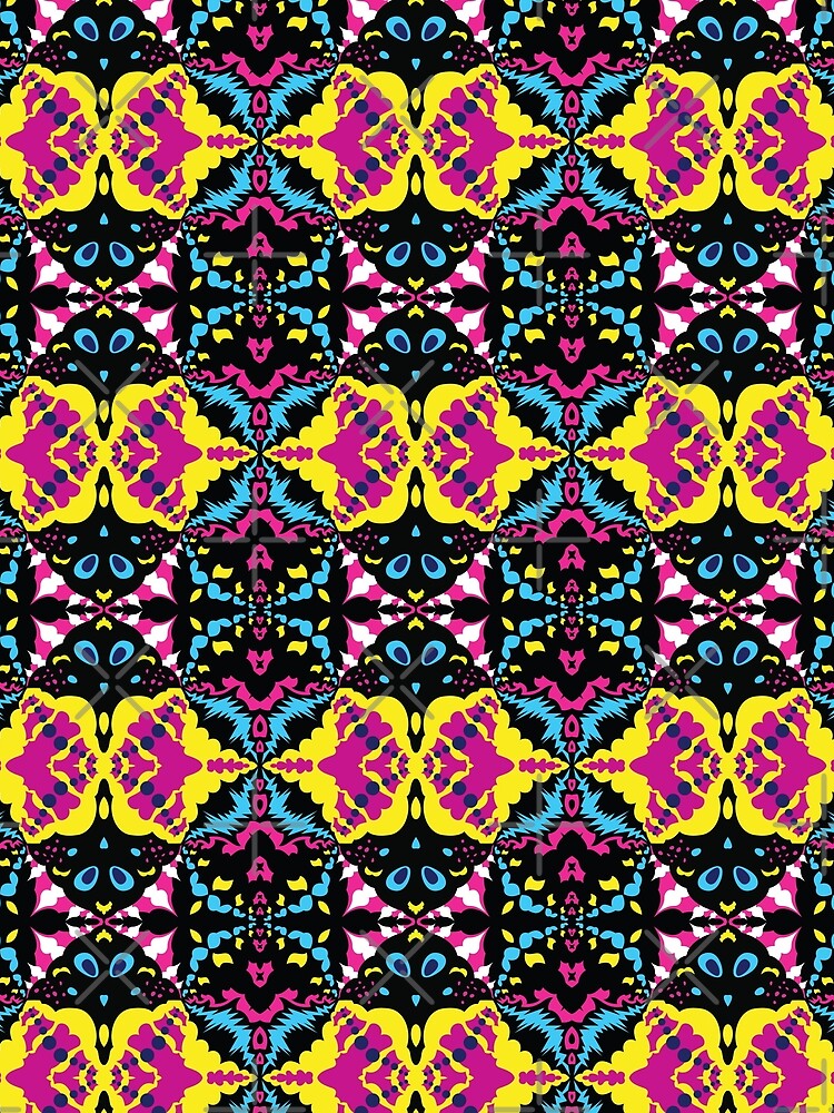 Neon Psychedelic Kaleidoscope Rave Seamless Pattern by mrhighsky