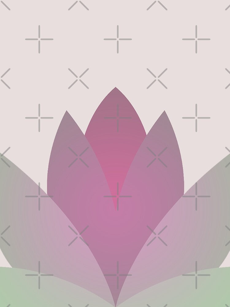 Lotus flower in pink and green gradient by PausePapote
