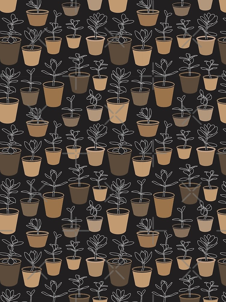 Jade Plants in Pots Seamless Pattern by RPuniquedesigns