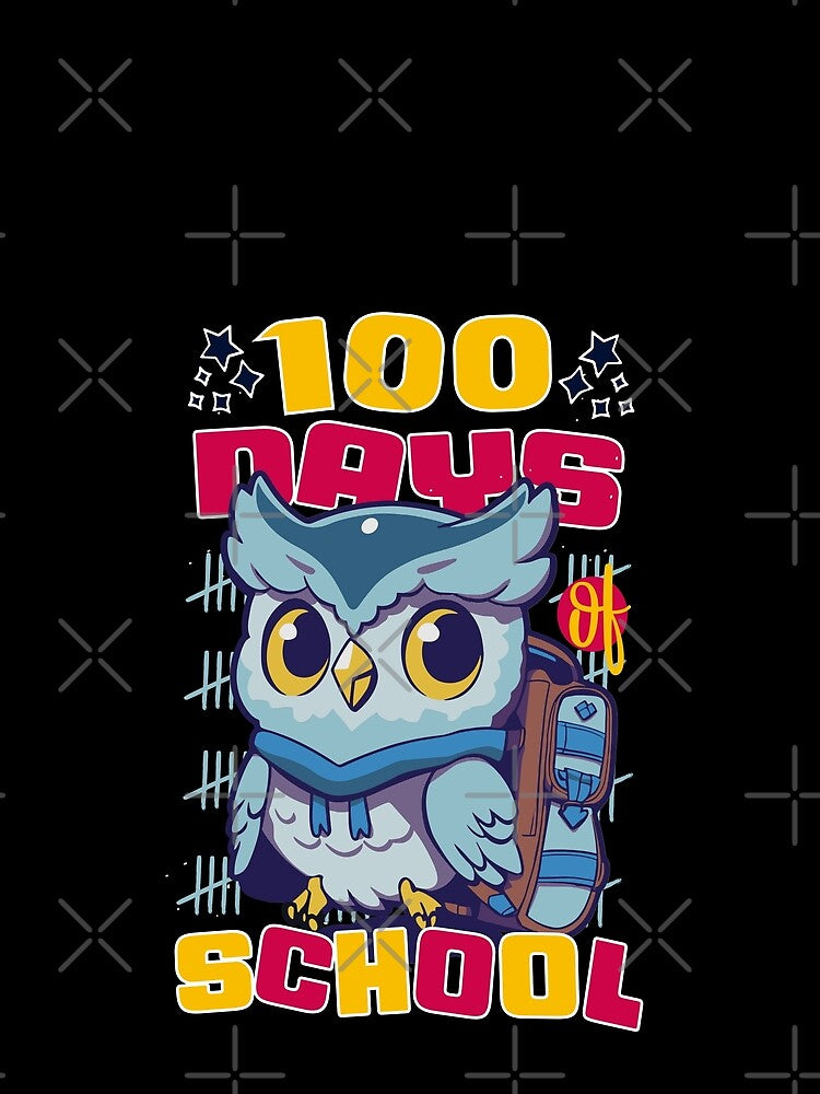 100 Days of school featuring a Cute owl with a bagpack #1 by XYDstore