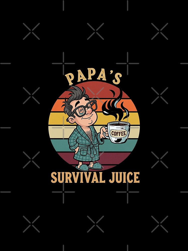 Papa's Survival Juice Coffee Funny Dad Design by Giggle Gear