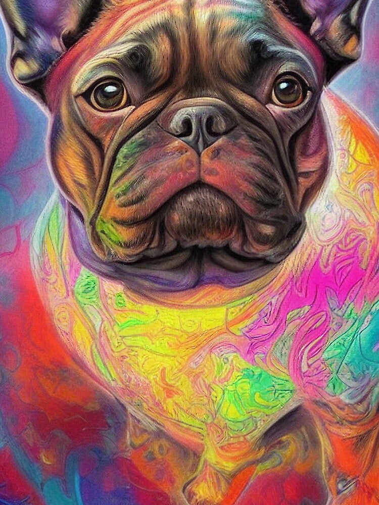 Tribal French Bulldog Dog Art 3 by DiatomDesigns