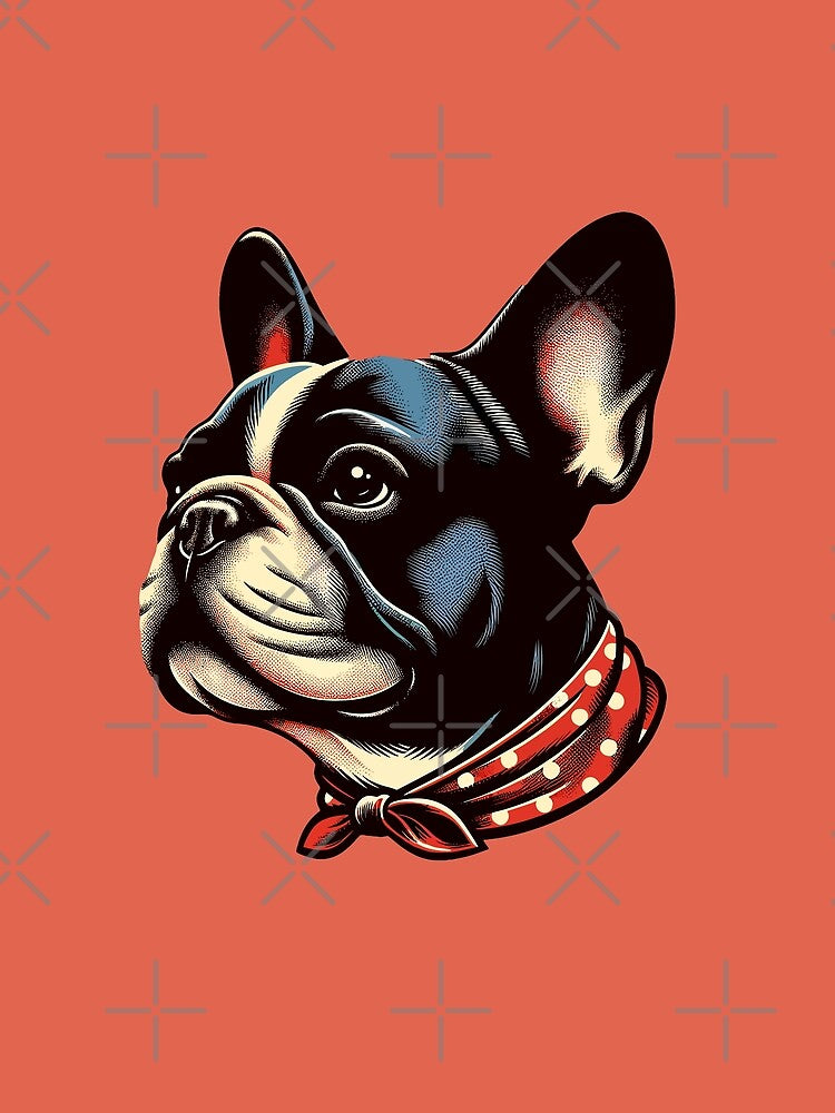 French Bulldog Classic Retro Vintage Aesthetic Dog Art by ElegantCat