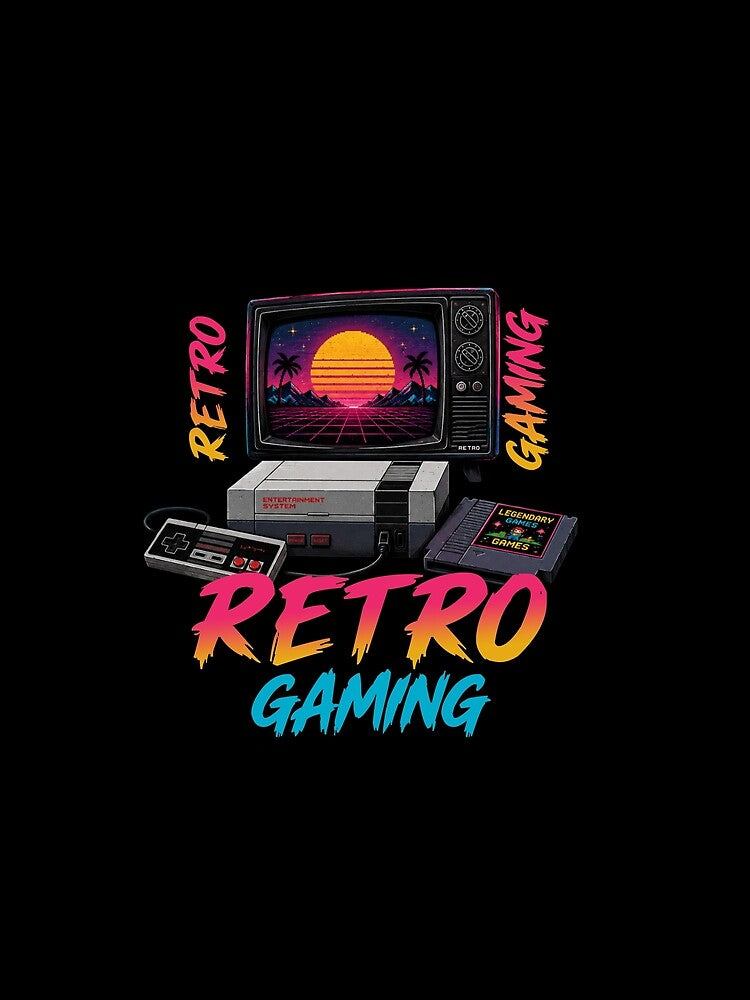 Retro Gaming T-Shirt – 80s Arcade Neon Shirt, Vintage Gamer Tee, Pixel Art Console Graphic, Old School Gamer Shirt by Artimax-Studio