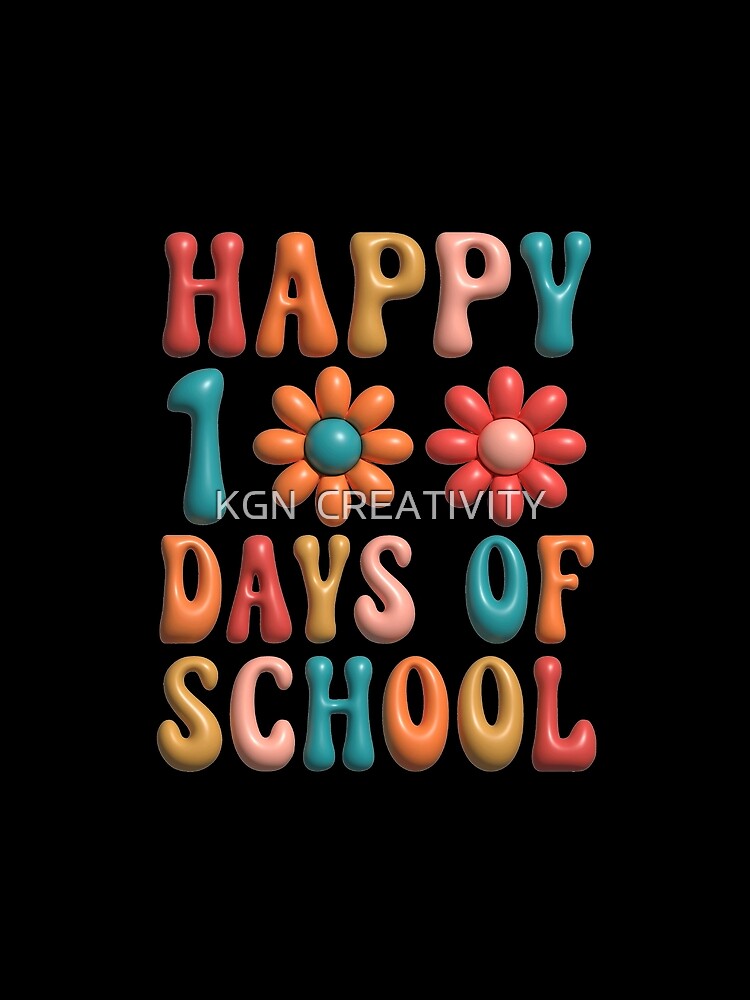 Happy 100 Days of School Rainbow Groovy 100 Days Smarter Sticker by KGN  CREATIVITY