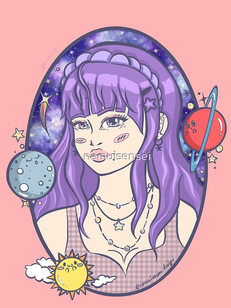 Space Anime Girl Y2K Kawaii Lolita Core Cute Anime Girl by nemuisensei