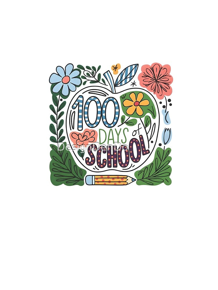 Retro 100 Days of School, Happy 100 Days of School, Preppy 100 Days Smarter, Teacher 100 Days Design, 100th Day of School by DesignDenDo ⭐⭐⭐⭐⭐