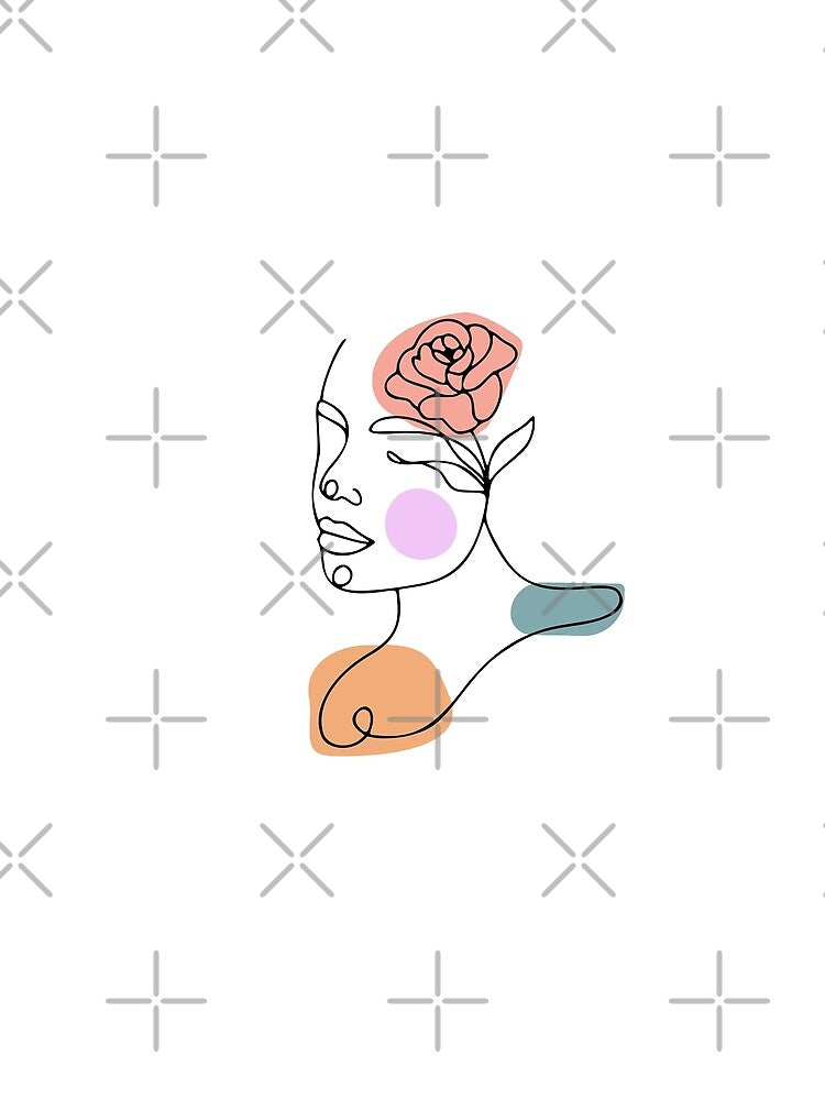Woman face with flower and leaves by Almusawwir