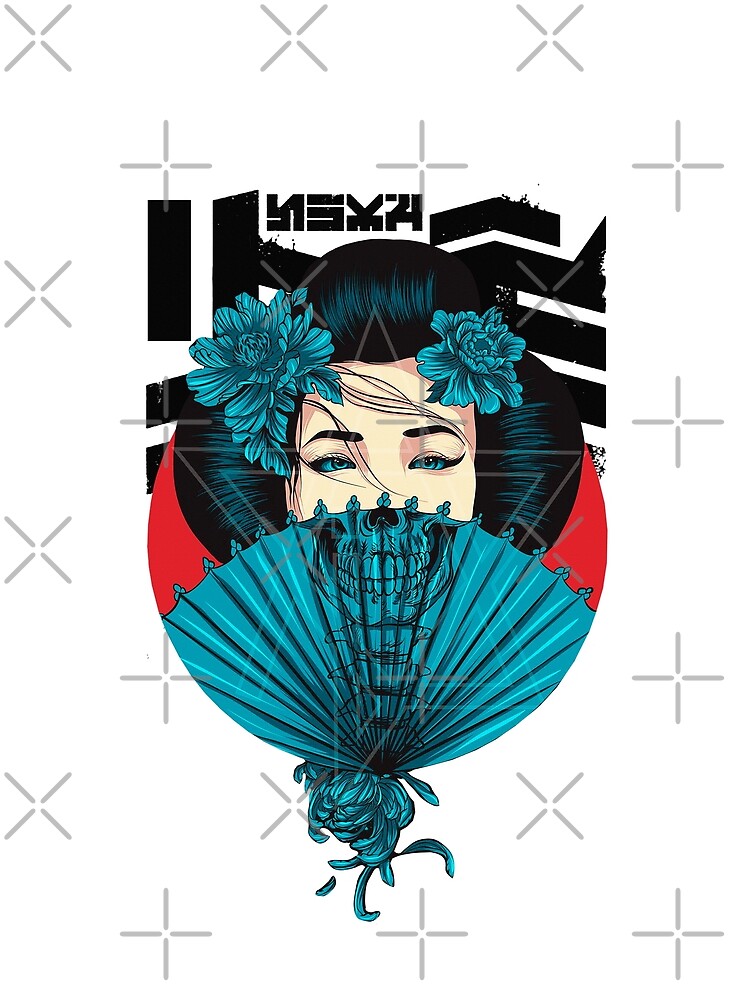 Japanese Geisha Skull Face Cyberpunk Urban Style by OWLvision33