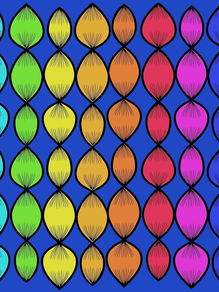 Vibrant Rainbow Gradient Droplet Pattern - Maximalist Colorful Abstract Art by Abaseen