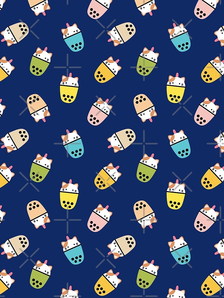 Pet Boba Orange Cat Navy by stephanydc