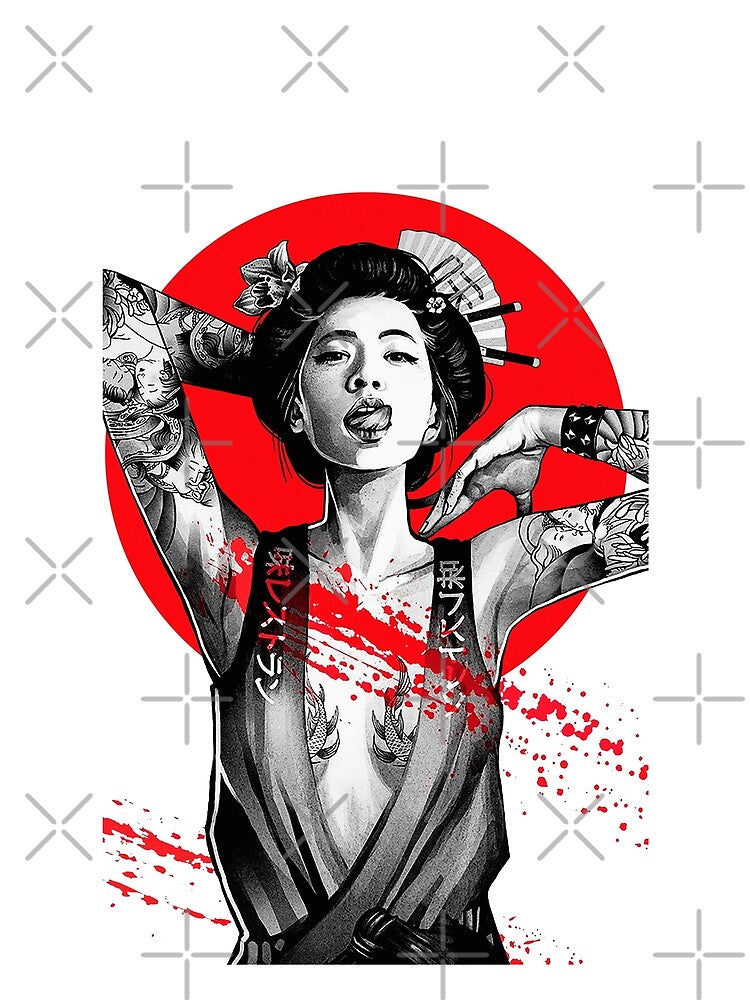 Japanese Geisha Urban Vaporwave Pop Art by OWLvision33