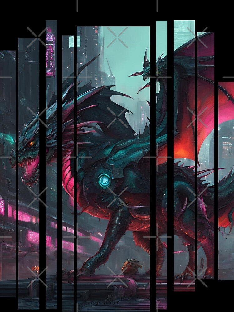Cyber neon City Dragon 3 by Neon G