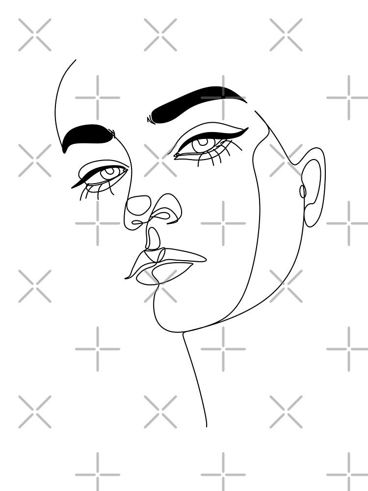 Abstact line art face. Line drawing woman face. Single Line Face Art | Minimalist Woman Line Drawing | Simple Art Female Face | Woman Drawing | by OneLinePrint