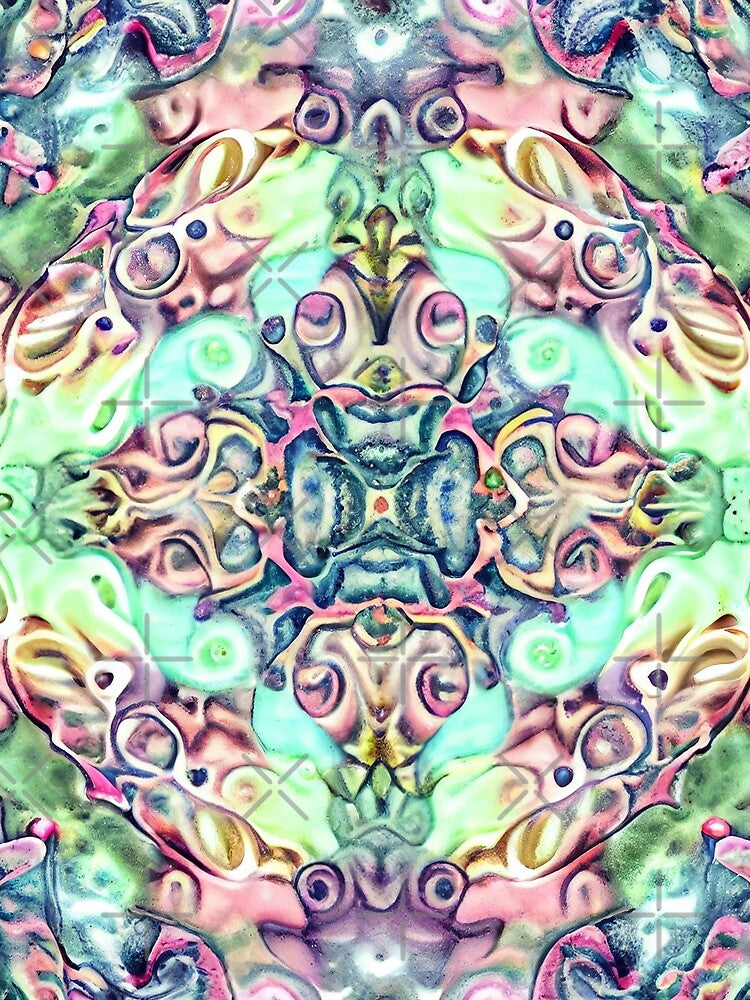 Ceramic Psychedelic Pastel Calming Maximalist Pattern Digital Painting by CodeAndColors