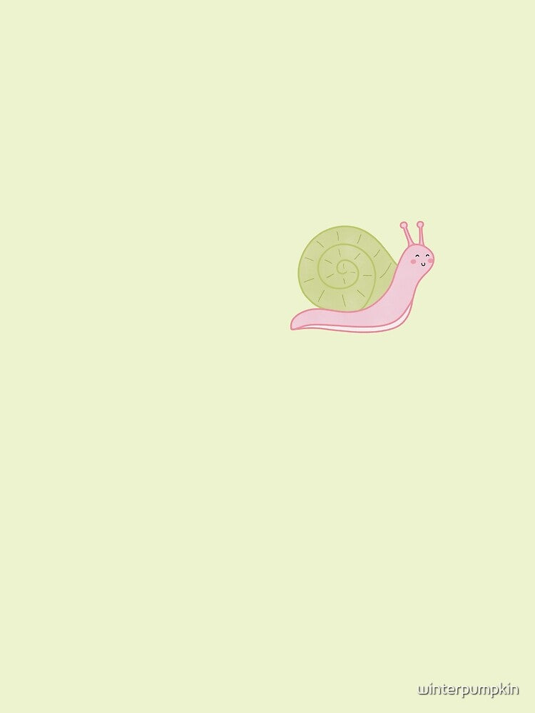 cute pink and green snail by winterpumpkin