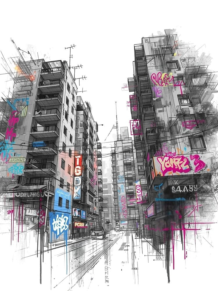 City sketch in neon by Isabella357-753