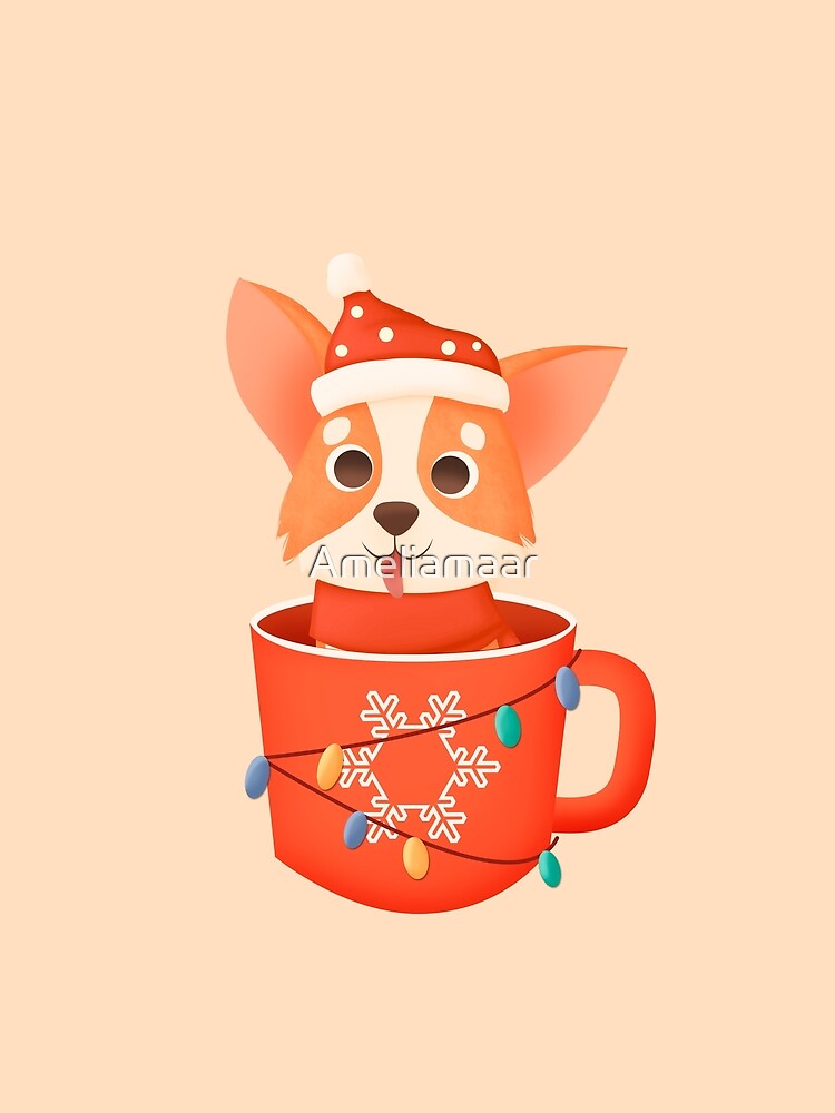 Corgi Christmas Cup by Ameliamaar