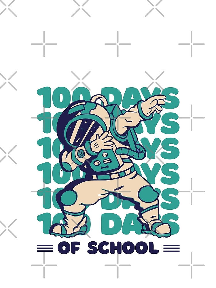 100 days of school typography featuring Astronauts dabbing #2 by XYDstore