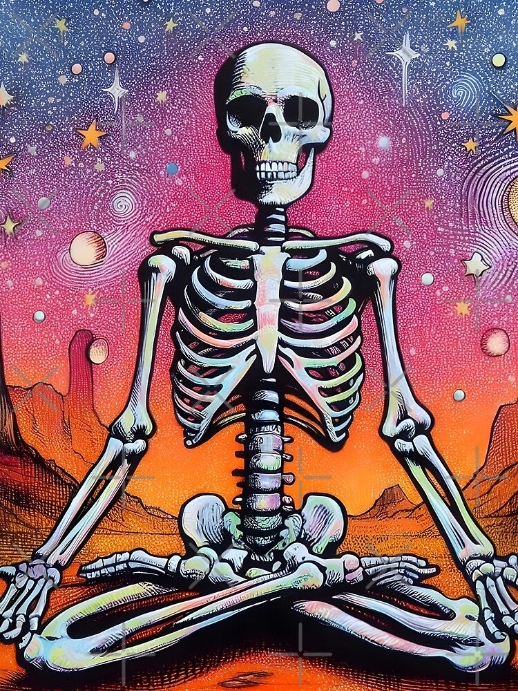 Tranquil Halloween Skeleton in Lotus Pose by ElLocoMus