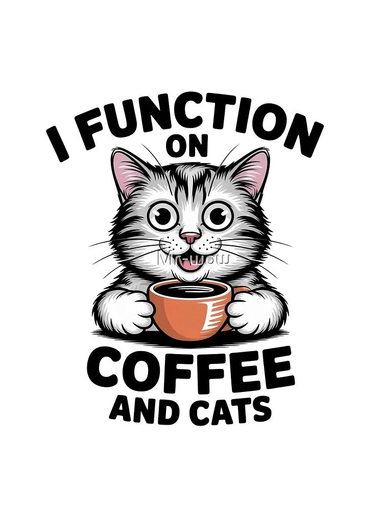 I Function On Coffee And Cats - Minimalist Feline Design by Mr-wow