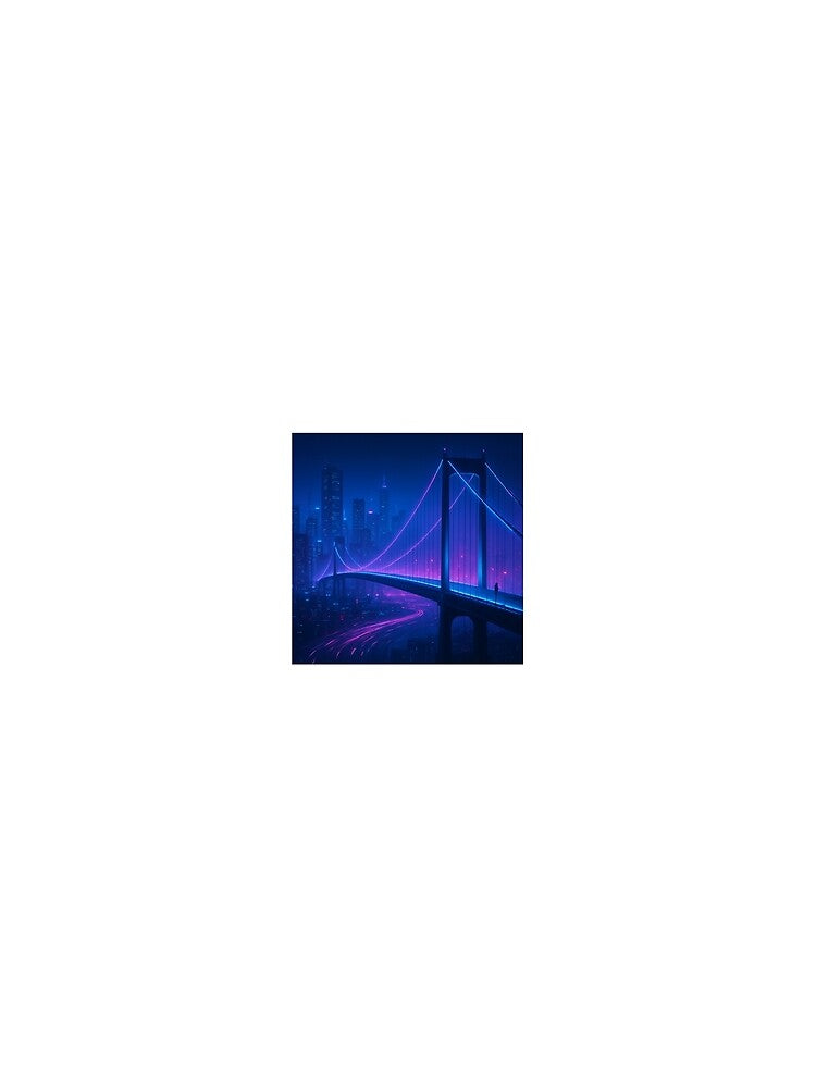 Neon Crossing – Cyberpunk Bridge Over the Future City by ZoviraDesigns