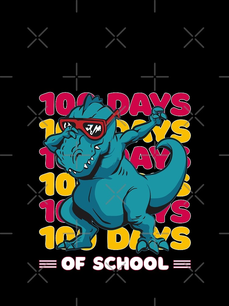 100 Days of school typography featuring a T-rex dino Dabbing #1 by XYDstore