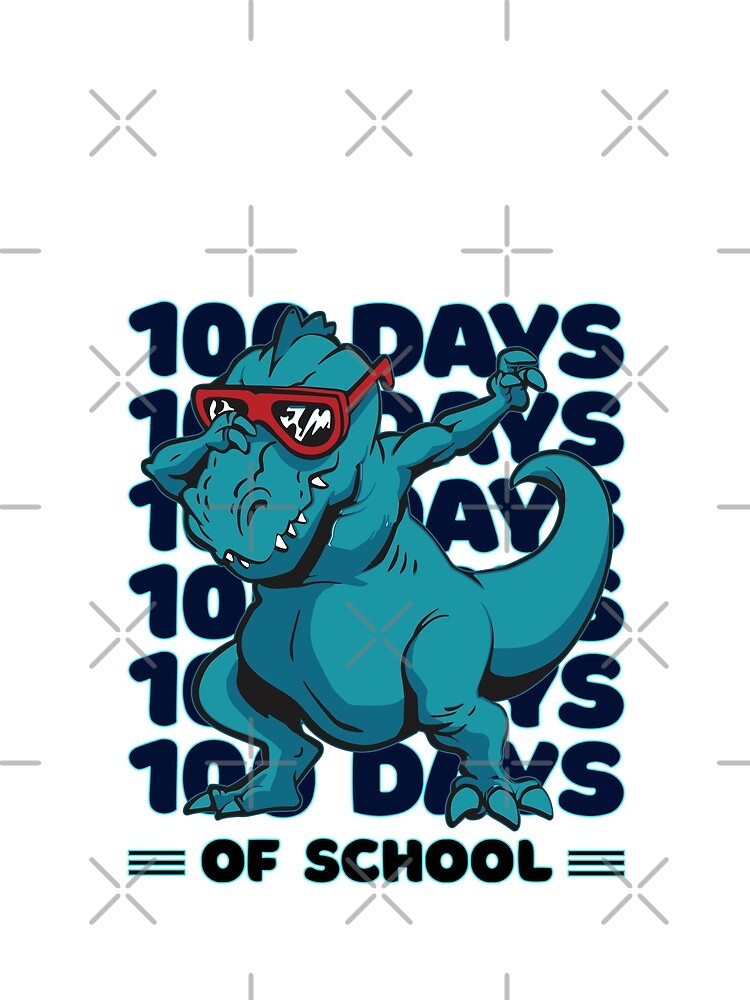 100 Days of school typography featuring a T-rex dino Dabbing #2 by XYDstore