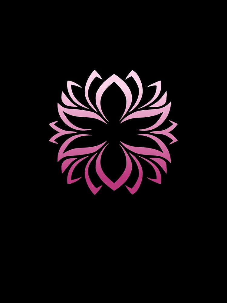 Pink Rose Gold Gradient Lotus Flower Mandala Symbol by Reminixi