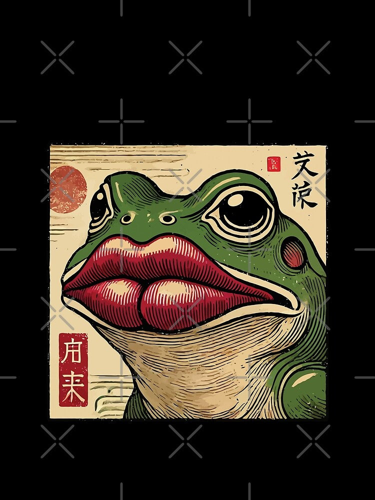 Funny Japanese Ukiyo-e Frog Streetwear Meme by LuminOrb