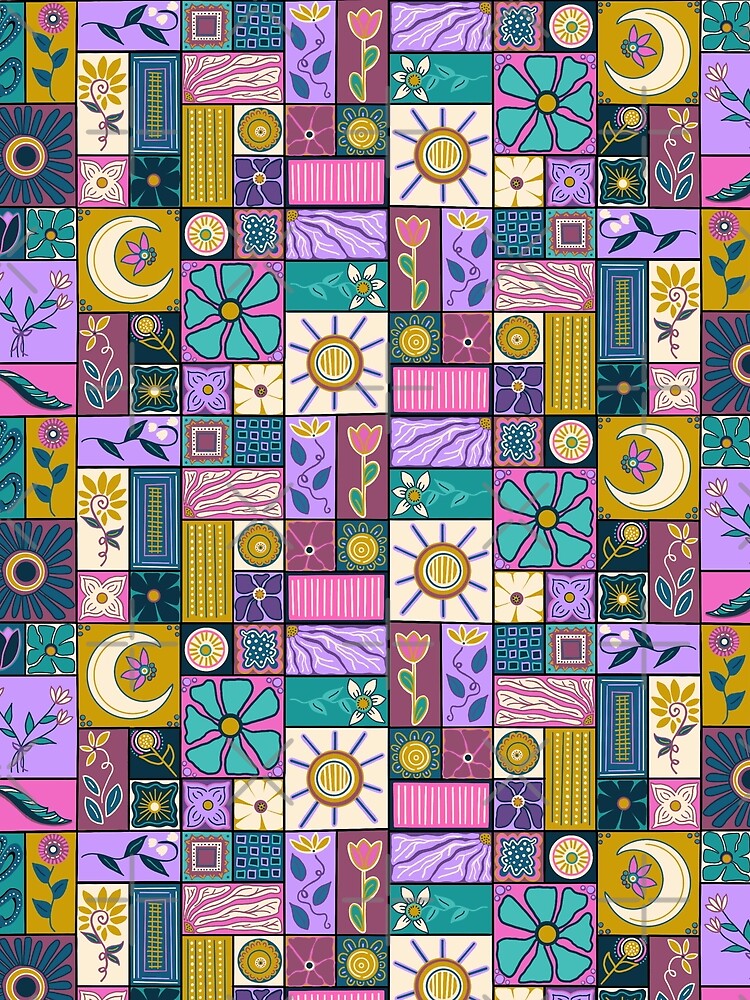 Snake in the Garden - Cheater Patchwork Quilt by FoxfireAndCo